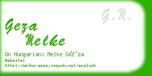 geza melke business card